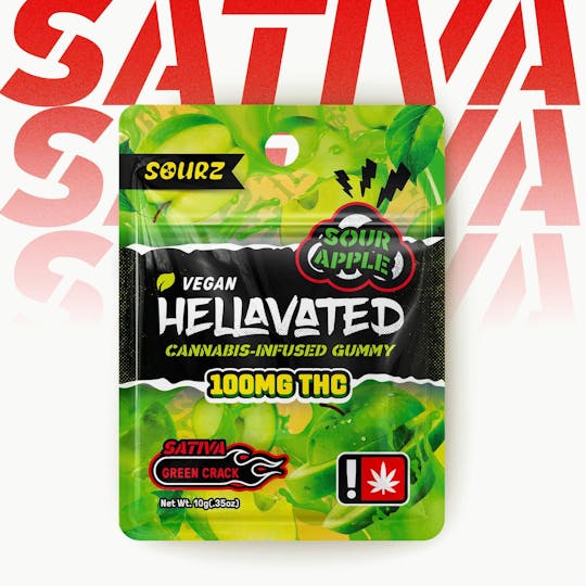 Hellavated - Sour Apple (1pc) Sour Gummiez 100mg - 1