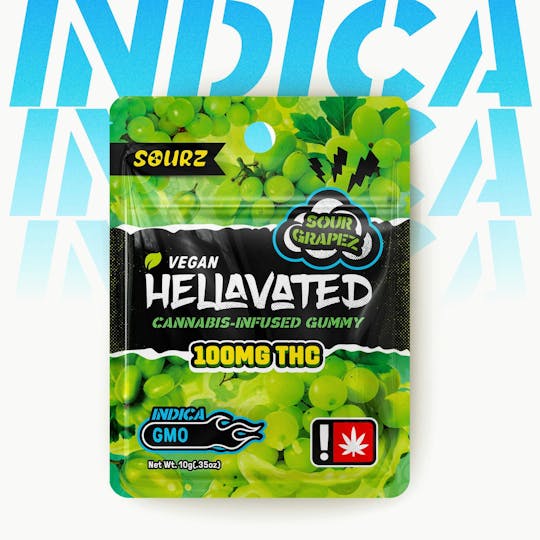 Hellavated - Sour Grapez (1pc) Sour Gummiez 100mg - 1