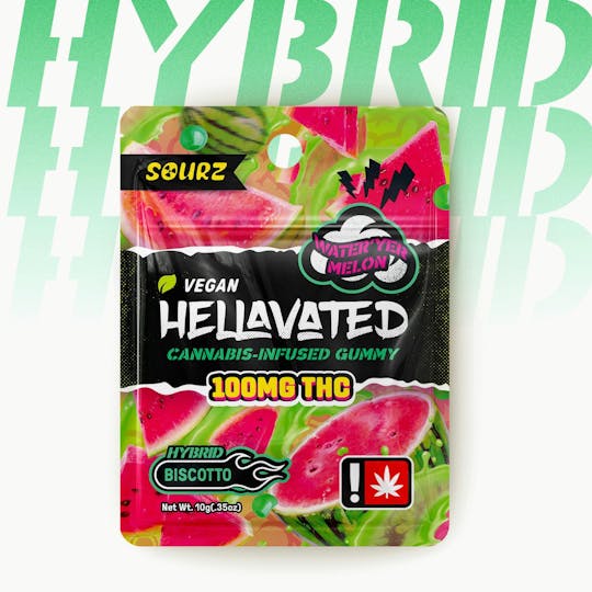 Hellavated - Water 'Yer Melon (1pc) Sour Gummiez 100mg - 1