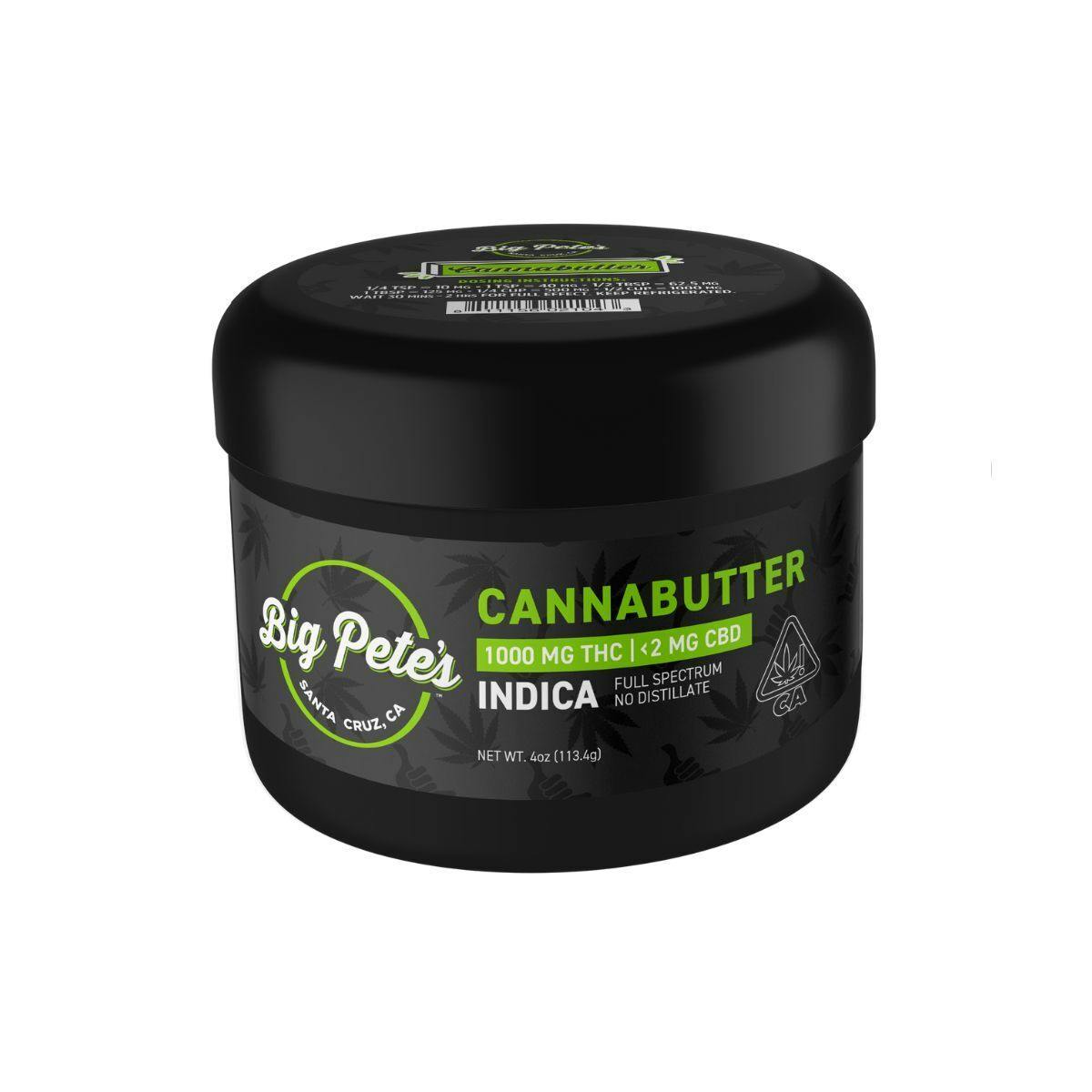 Big Pete's Treats - Big Pete's Cannabutter - Indica 1000mg THC - 1