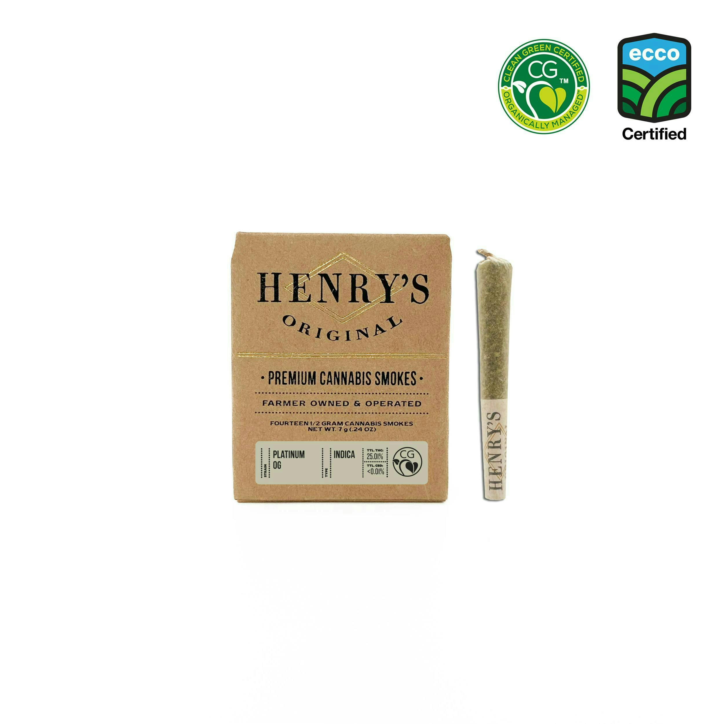Henry's Original - Henry's Original | Platinum OG | Joints | 0.5g each | 14pk - 1