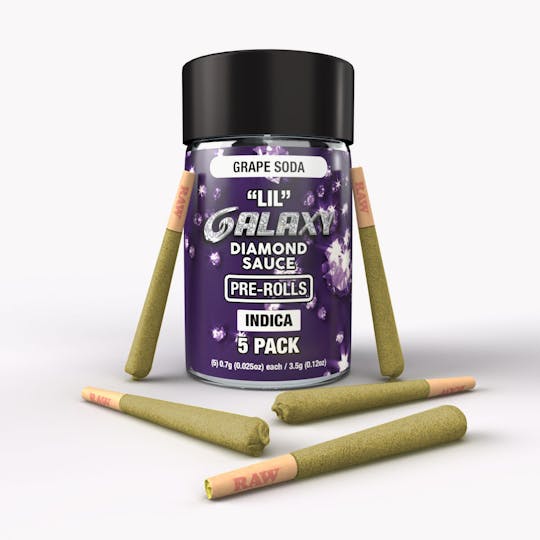 Galaxy - Grape Soda (Indica) Galaxy Mini 5-pack 3.5G Diamond Infused Prerolls - 1