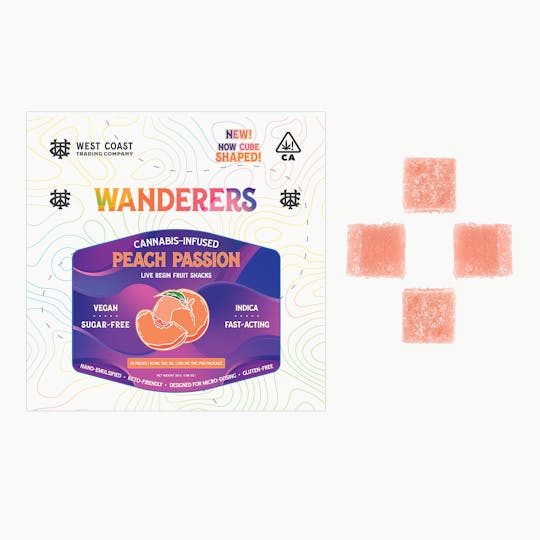 West Coast Trading Company - Wanderers Sugar-Free Vegan Gummies | Peach Passion | 10ct - 1