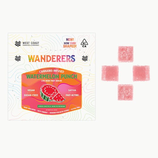 West Coast Trading Company - Wanderers Sugar-Free Vegan Gummies | Watermelon Punch | 10ct - 1