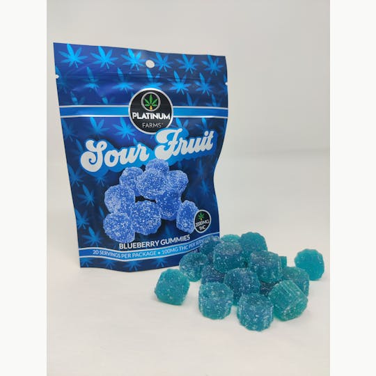 Platinum Farms - Sour Fruit Gummies - Blueberry 2000mg - 1