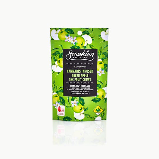 Smokiez Edibles - Smokiez HYBRID Green Apple Fruit Chews - 100mg 10pk - WA - 1
