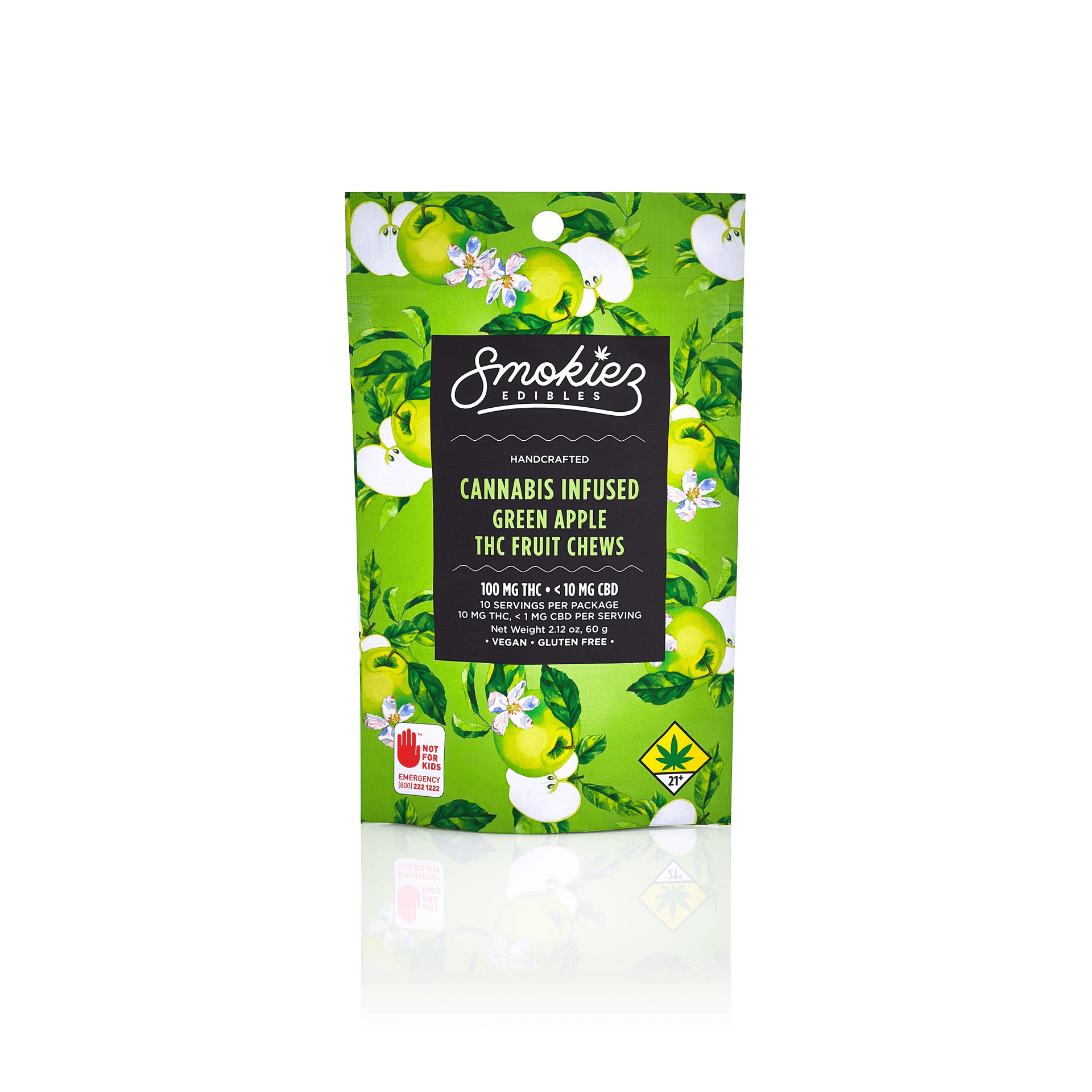 Smokiez Edibles - Green Apple Fruit Chews | 100mg | 10ct | 10mg/ea - 1