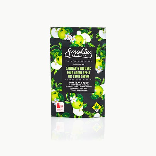 Smokiez Edibles - Smokiez HYBRID Sour Green Apple Fruit Chews - 100mg 10pk - WA - 1