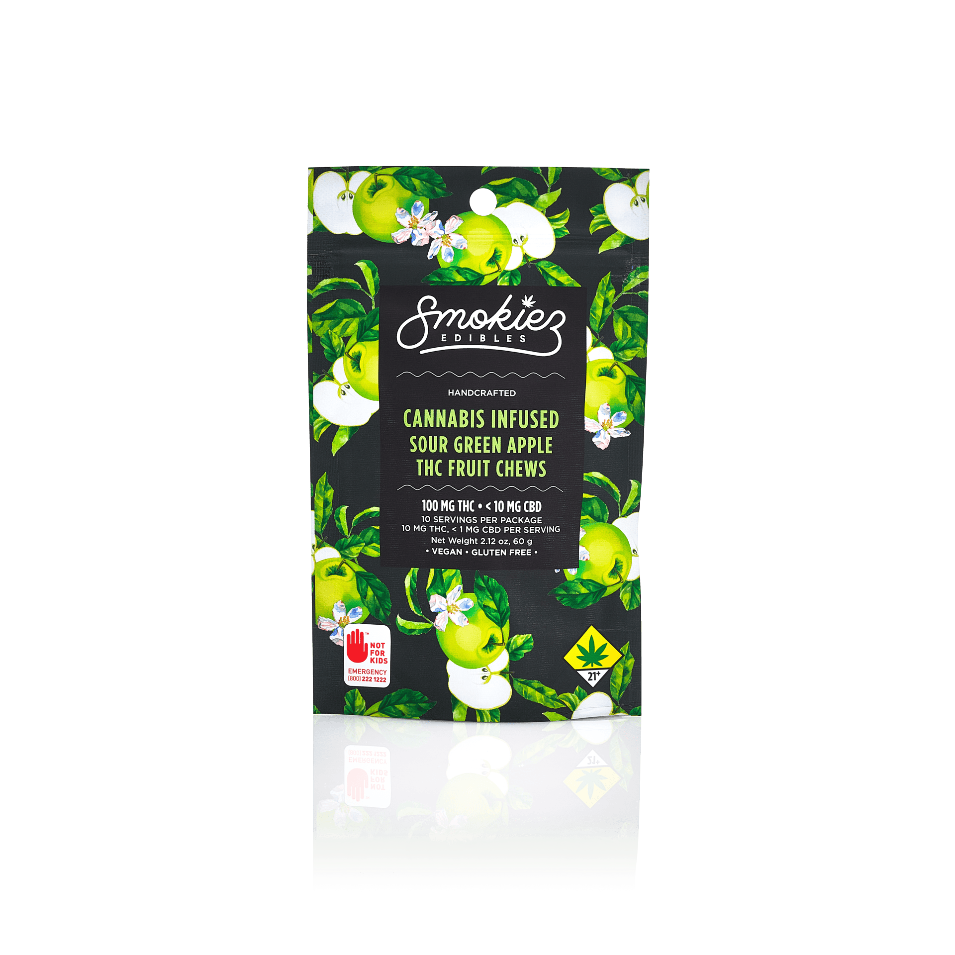Smokiez Edibles - Sour Green Apple Fruit Chews | 100mg | 10ct | 10mg/ea - 1