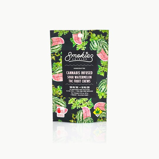 Smokiez Edibles - Smokiez HYBRID Sour Watermelon Fruit Chews - 100mg 10pk - WA - 1