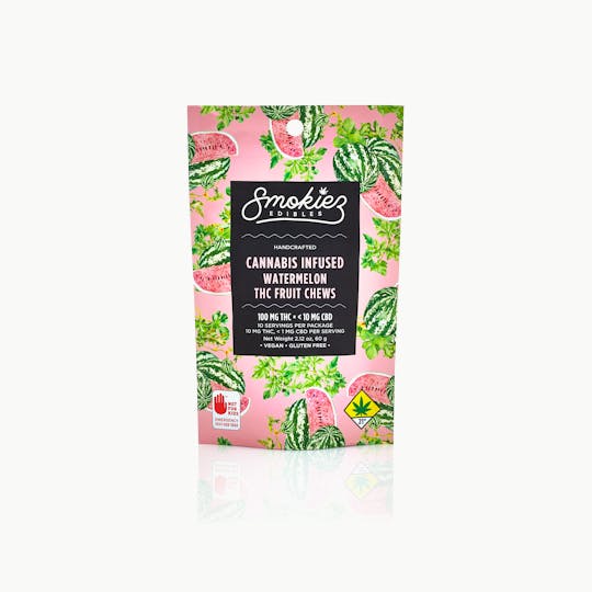 Smokiez Edibles - Smokiez HYBRID Watermelon Fruit Chews - 100mg 10pk - WA - 1