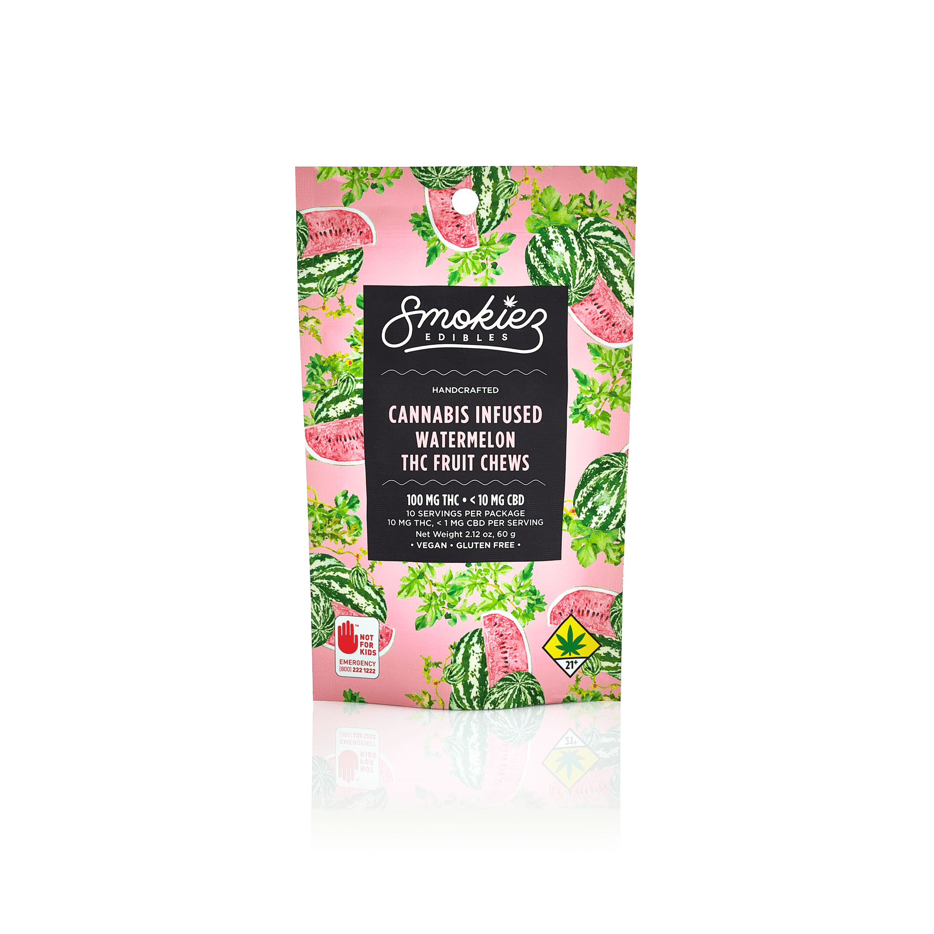 Smokiez Edibles - Watermelon Fruit Chews | 100mg | 10ct | 10mg/ea - 1