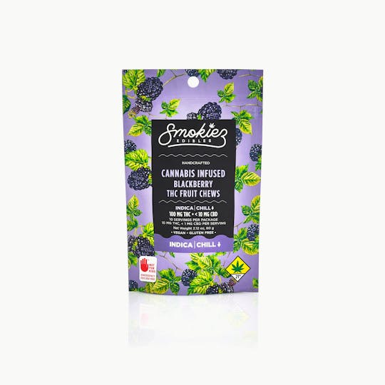 Smokiez Edibles - Smokiez INDICA Blackberry Fruit Chews - 100mg 10pk - WA - 1