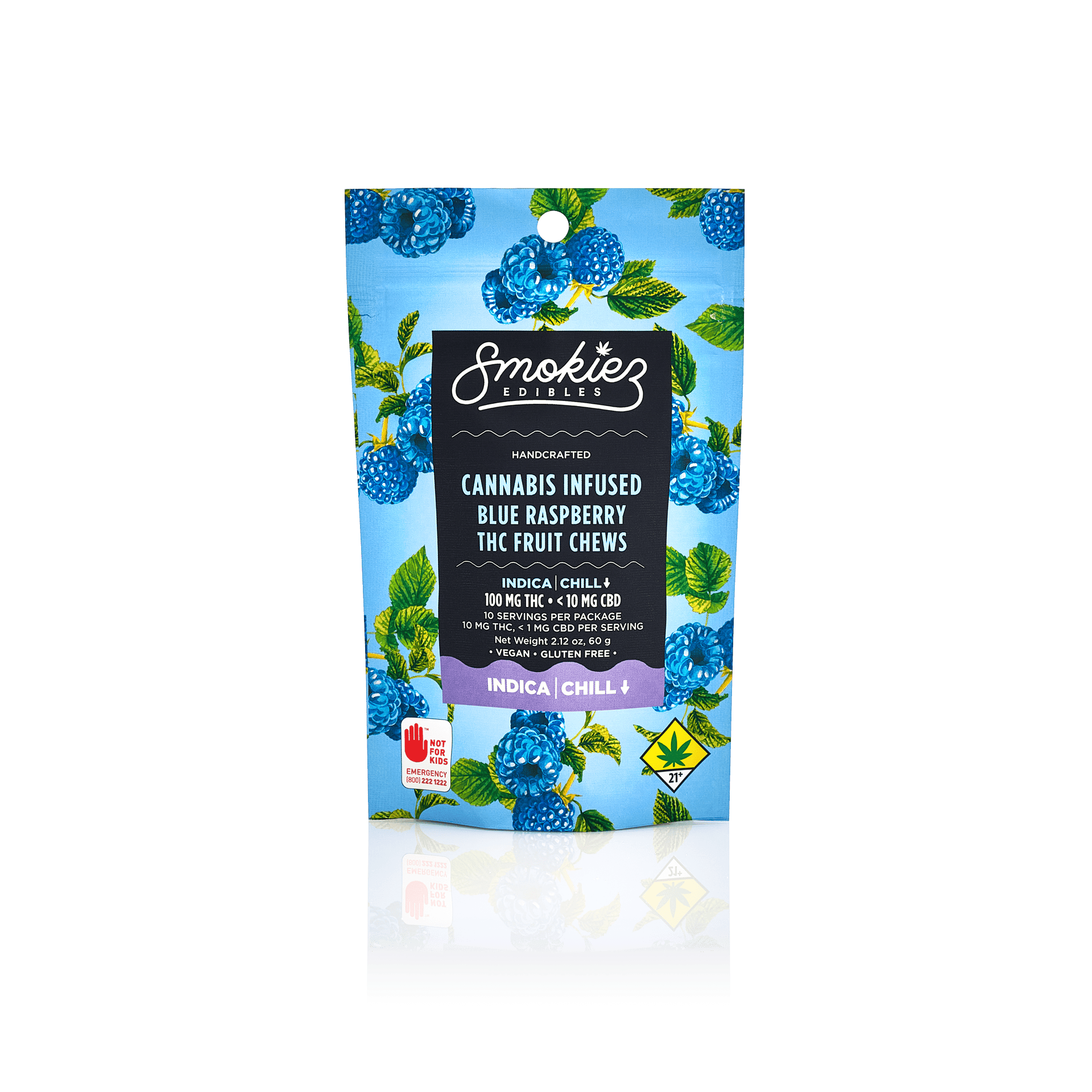 Smokiez Edibles - Blue Raspberry Fruit Chews | 100mg | 10ct | 10mg/ea - 1