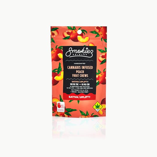 Smokiez Edibles - Smokiez SATIVA Peach Fruit Chews - 100mg 10pk - WA - 1