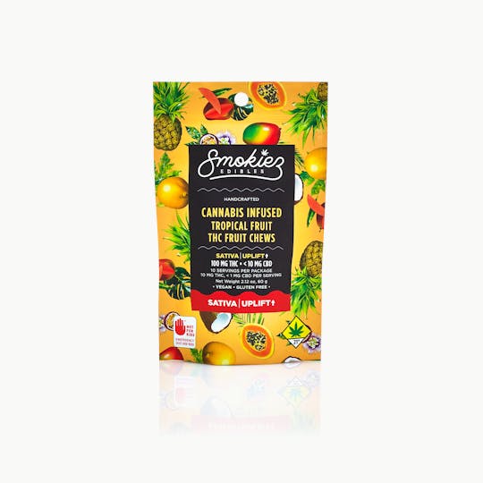 Smokiez Edibles - Smokiez SATIVA Tropical Fruit Chews - 100mg 10pk - WA - 1
