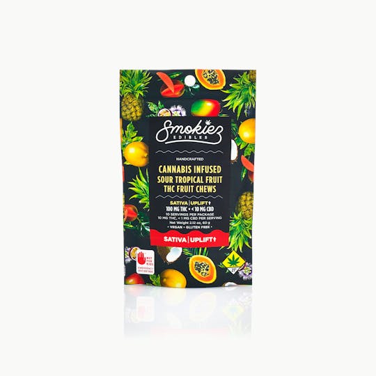 Smokiez Edibles - Smokiez SATIVA Sour Tropical Fruit Chews - 100mg 10pk - WA - 1