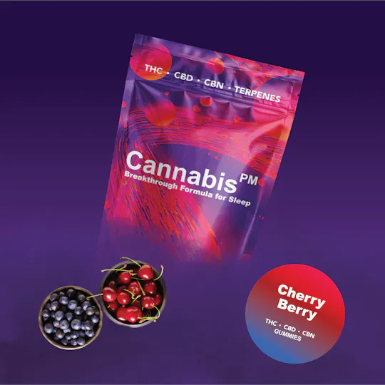 Cannabis PM Sleep - CannabisPM | Cherry Berry 1:1:1 Gummies | 50mg THC:CBD:CBN | 10ct | 5mg/ea - 1
