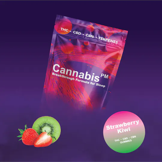 Cannabis PM Sleep - CannabisPM | Strawberry Kiwi Gummies | 50mg THC:CBD:CBN | 10ct | 5mg/ea - 1