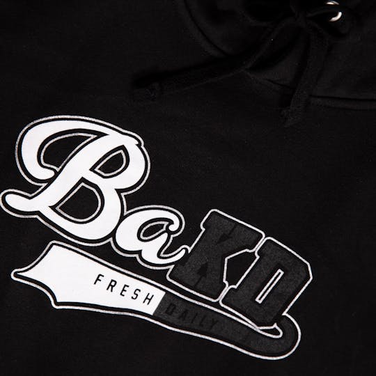 Bak'd - Bak'd Fresh Daily Pull Over Hoodie w/ Pocket (Black/White) - 1