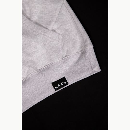 Bak'd - Bak'd Classic Pull Over Hoodie w/ Pocket (Gray/Black) - 1