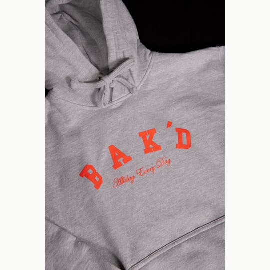 Bak'd - Bak'd Classic Pull Over Hoodie w/ Pocket (Gray/Orange) - 1