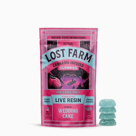 Kiva Confections - Lost Farm Raspberry x Wedding Cake - 5mg /100mg - 1