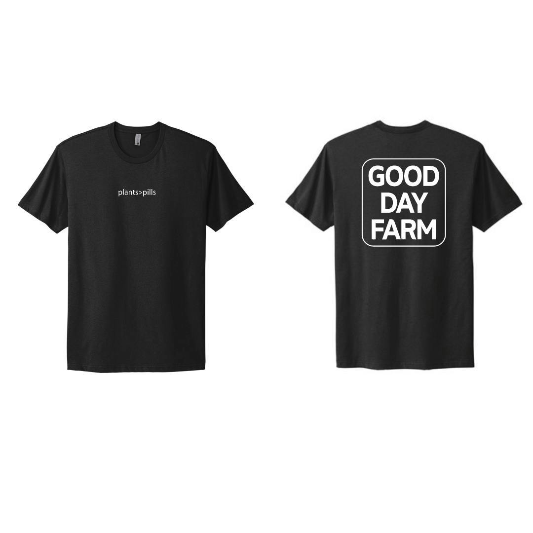 GOOD DAY FARM - GDF: Apparel | Plants Over Pills Tri Blend T-Shirt | Black - 1