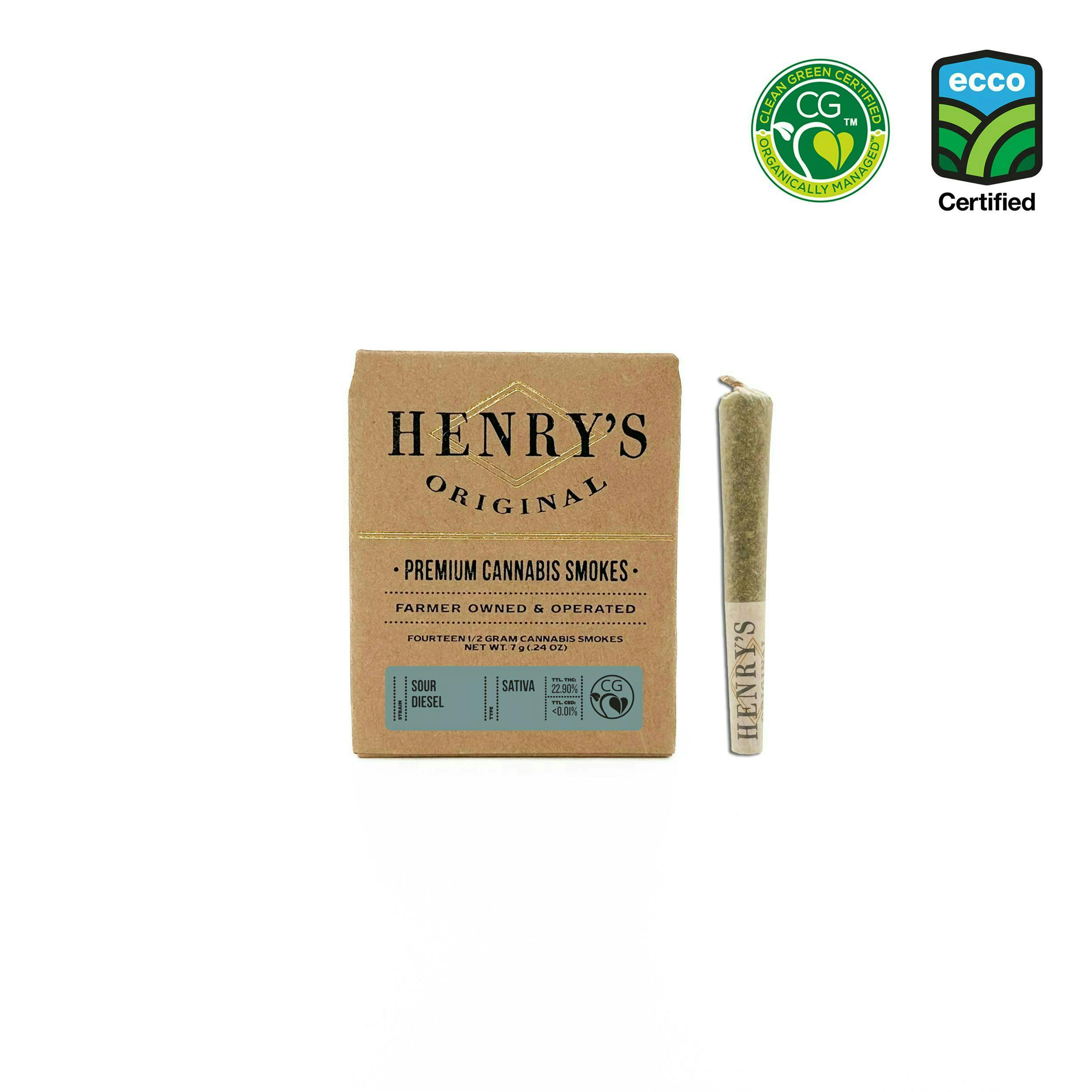 Henry's Original - Henry's Original | Sour Diesel | Joints | 0.5g each | 14pk - 1
