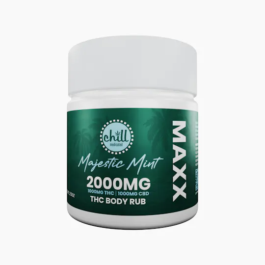 Chill Medicated - 1000mg THC : 1000mg CBD | MAXX Majestic Mint Body Rub | MED - 1