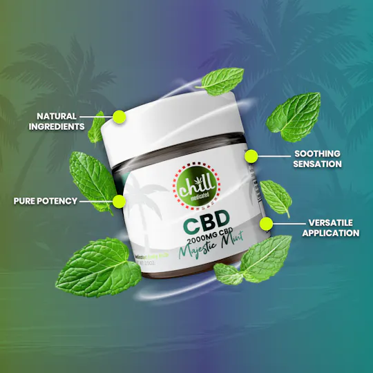 Chill Medicated - 2000mg CBD | Majestic Mint Body Rub | MED - 1