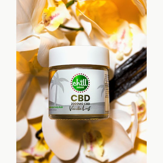 Chill Medicated - 2000mg CBD | Vanilla Lust CBD Body Rub | REC - 1