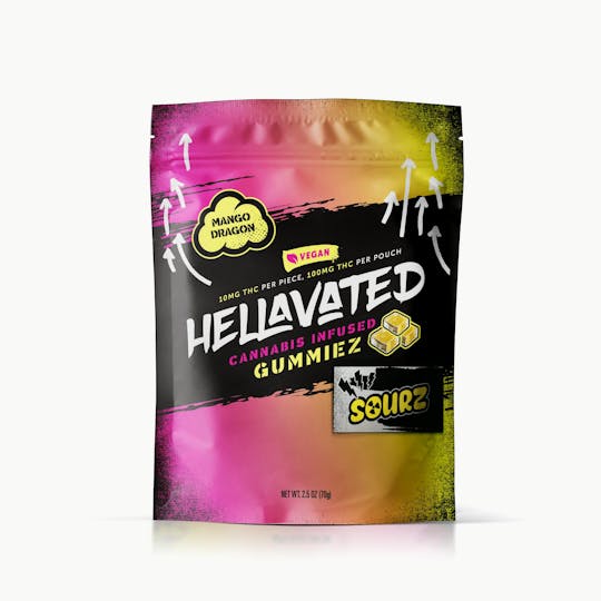 Hellavated - Mango Dragon Sour Gummiez 100mg 10-pack - 1