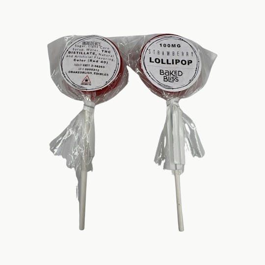 Indico - 100mg Strawberry Lollipop -Baked Bliss - 1