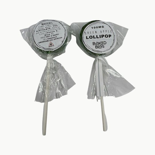 Indico - 100mg Green Apple Lollipop -Baked Bliss - 1