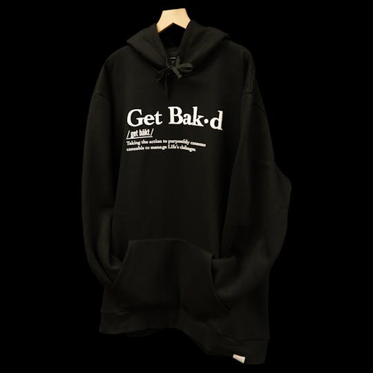Bak'd - Get Bak'd Definition & Meaning Hoodie w/ Pocket- Black - 1