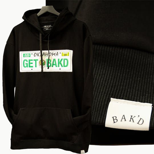 Bak'd - Get Bak'd License Hoodie w/ Pocket- Black - 1