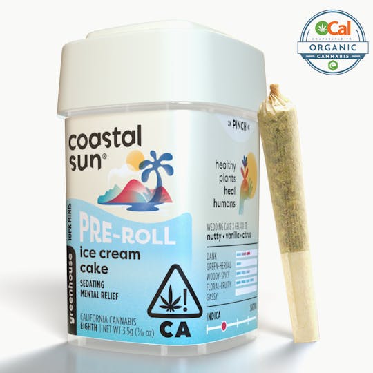 Coastal Sun - Ice Cream Cake Greenhouse 0.35g Pre-Roll 10pk 3.5g - 1