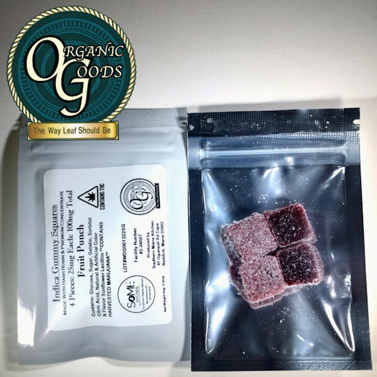 Organic Goods - OG Gummies w/ Hash Rosin & Premium Concentrate Indica Fruit Punch 100 MG - 1