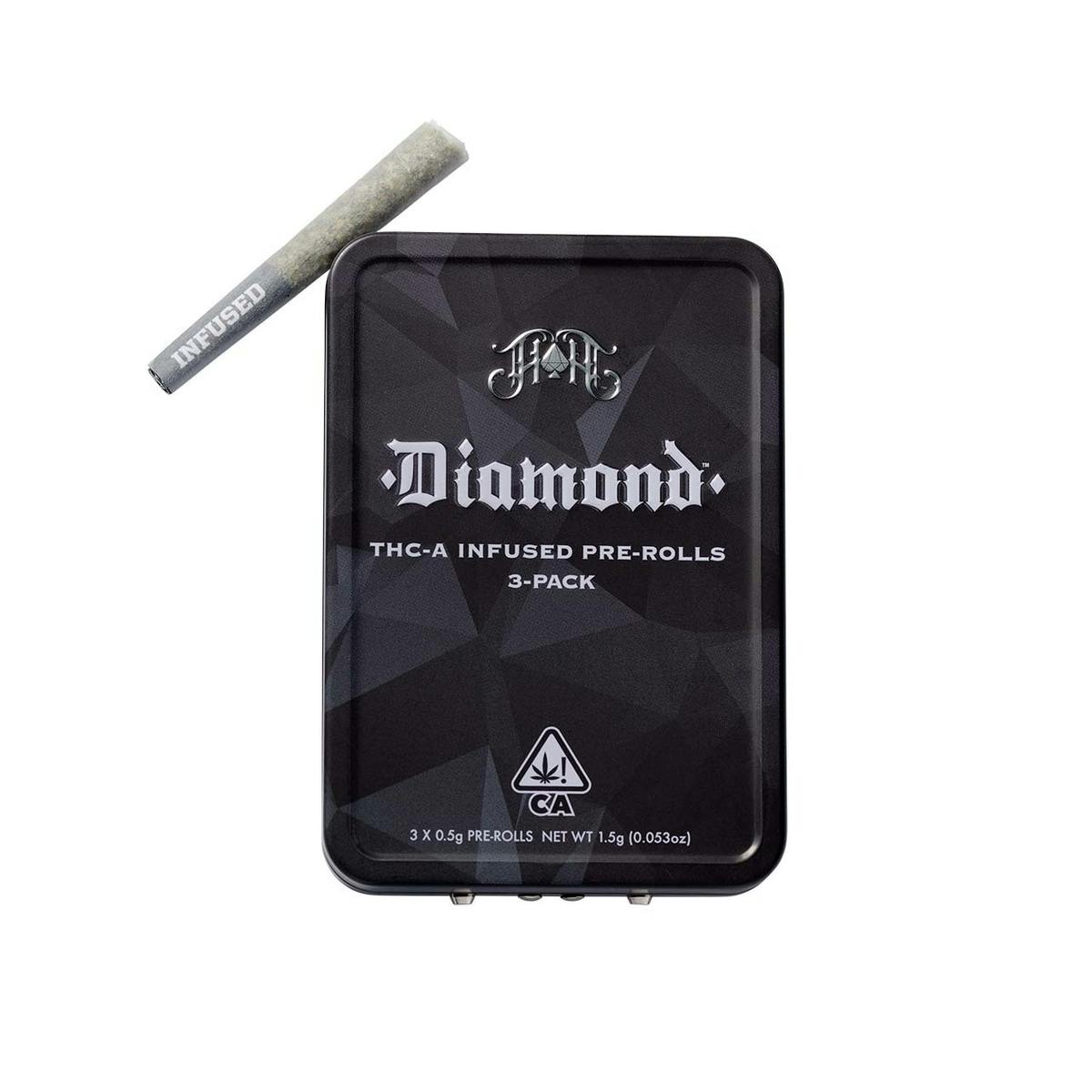 Heavy Hitters - 3-Pack Diamond Infused Pre-Roll: BLEM: Unruly OG - 1