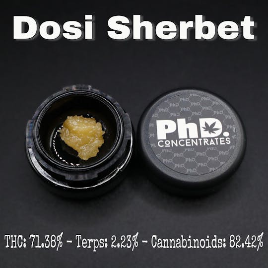 Pharmicated - PhD Concentrate 1 gram - Dosi Sherbet Badder - 71.38% THC - 1