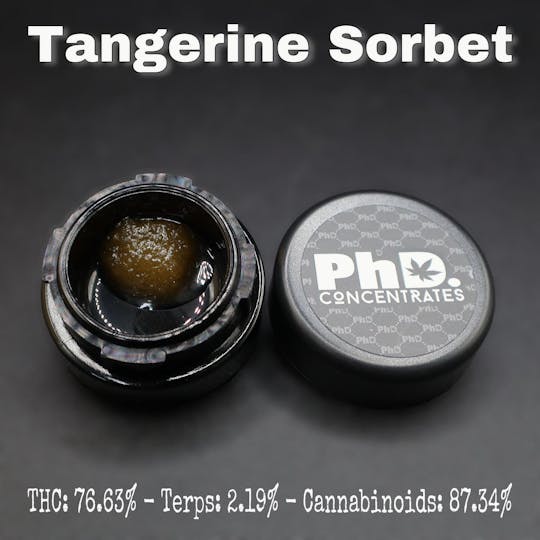 Pharmicated - PhD Concentrate 1 gram - Tangerine Sorbet Badder - 76.63% THC - 1