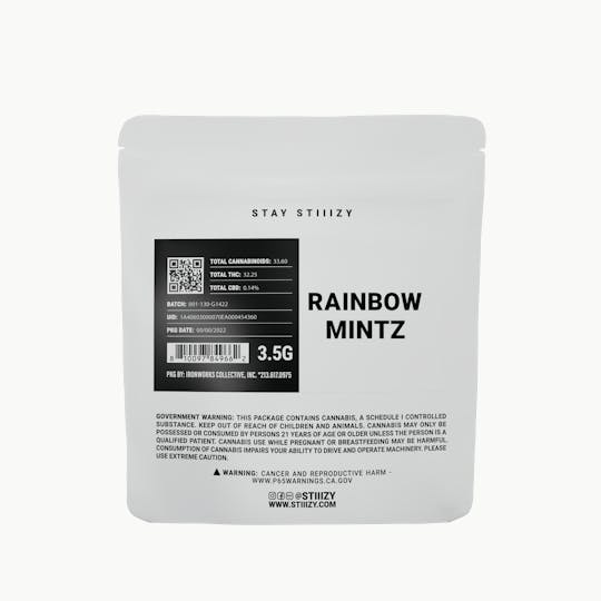 STIIIZY - - RAINBOW MINTZ - 3.5G White Label Mylar - 1