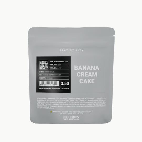STIIIZY - - BANANA CREAM CAKE - 3.5G Grey Label Mylar - 1