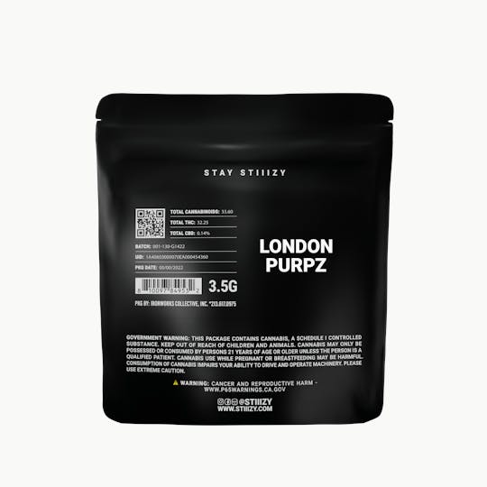 STIIIZY - - LONDON PURPZ - 3.5G Black Label Mylar - 1