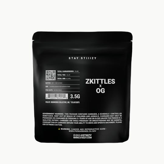 STIIIZY - - Z X OG - 3.5G Black Label Mylar - 1