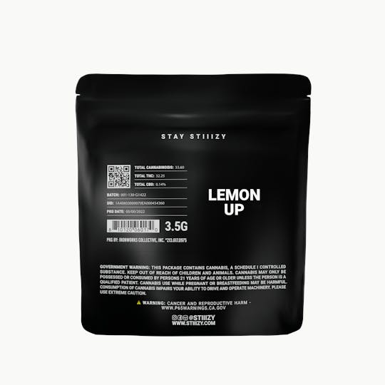 STIIIZY - - LEMON UP - 3.5G Black Label Mylar - 1