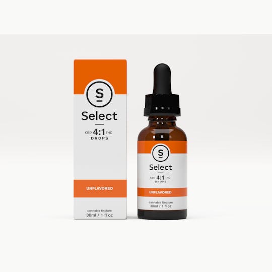 Select - Unflavored Drops 4:1 CBD:THC Tincture 800mg CBD / 200mg THC - 1
