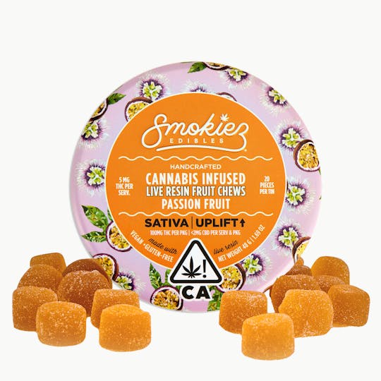 Smokiez Edibles - Passion Fruit Sativa 100mg THC Live Resin Fruit Chews - CA - 1