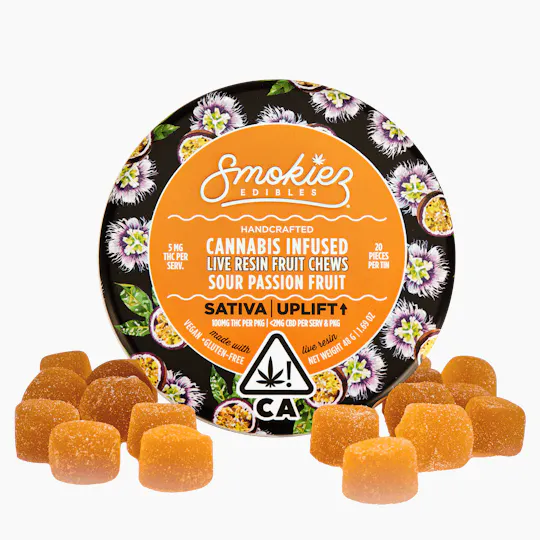 Smokiez Edibles - Sour Passionfruit Fruit Chews | 100mg | 20ct | 5mg/ea - 1